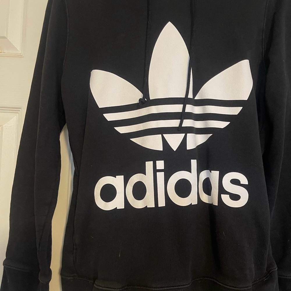Adidas Black Sweatshirt with White Trefoil Logo